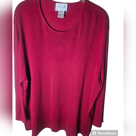 OSCAR women's red long-sleeved scoop neck sweater size 2X - Picture 1 of 6